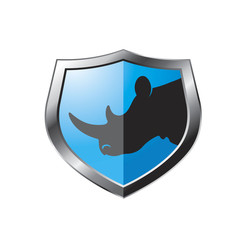 isolated shield with rhino vector logo
