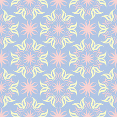 Pale blue seamless background. Floral pattern