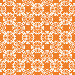 Orange bright floral seamless pattern
