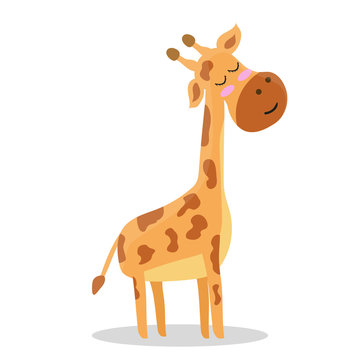 Cute. Giraffe. A cartoon. Scandinavian style. Children's. print. For a boy and a girl. For otkrvtki, clothes. For your design.