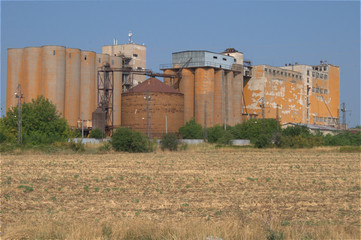 Old rusty factory /  old rusty factory with grain silos at Bulgaria © philnik