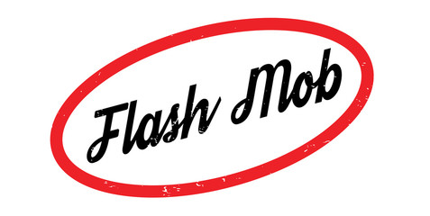 Flash Mob rubber stamp. Grunge design with dust scratches. Effects can be easily removed for a clean, crisp look. Color is easily changed.
