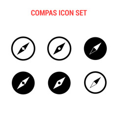 Compas icon set , Navigation symbol