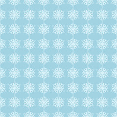 White floral seamless design on blue background