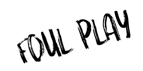 Foul Play rubber stamp. Grunge design with dust scratches. Effects can be easily removed for a clean, crisp look. Color is easily changed.