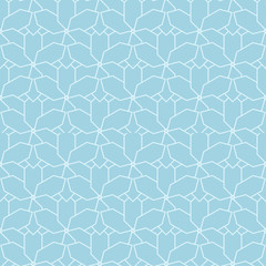 Geometric ornament. Light blue seamless pattern