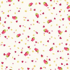 Cute seamless floral pattern. Spring or summer vector background