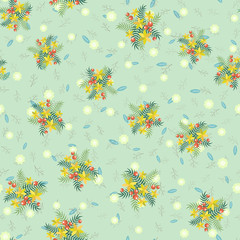 Cute seamless floral pattern. Spring or summer vector background