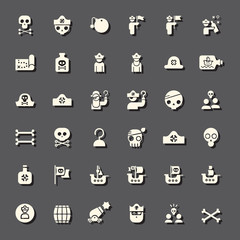 Pirate vector icon set.