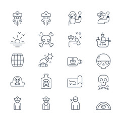 Pirate vector icon set.