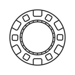 Casino chip linear icon