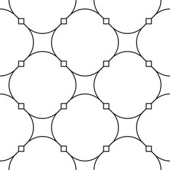 White and black geometric ornament. Seamless pattern