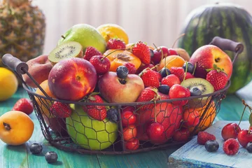 Zelfklevend Fotobehang Fresh Healthy Organic Fruits  © k2photostudio