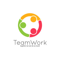 Teamwork logo. Team union on white background