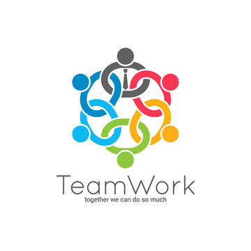 Teamwork chain logo. Business team union concept icon on white background.