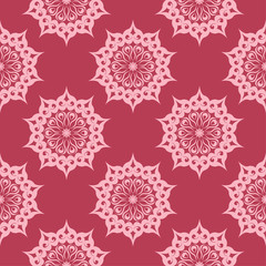 Cherry pink floral seamless pattern