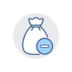 Money Bag icon. Bank cash, finance, fund, tax icon