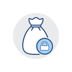 Money Bag icon. Bank cash, finance, fund, tax icon