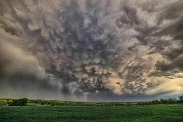 Dramatic summer thunderstorm clouds