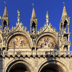 Venice historic city center, Veneto rigion, Italy - San Marco Square - St. Marc’s Basilica...