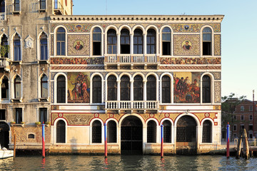 Venice historic city center, Veneto rigion, Italy - view on the Palazzos buildings along the Grand...