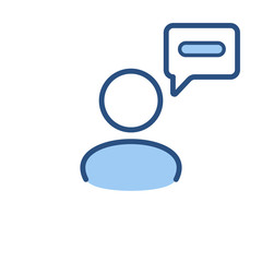 Speech bubble user icon. Communication, people talk icon