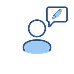 Speech bubble user icon. Communication, people talk icon