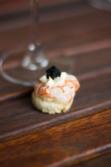 Prawn and caviar hors d'oeuvre