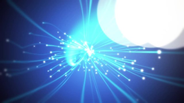 Abstract background with animation moving of lines for fiber optic network. Magic flickering light dots or glowing flying lines Animation.