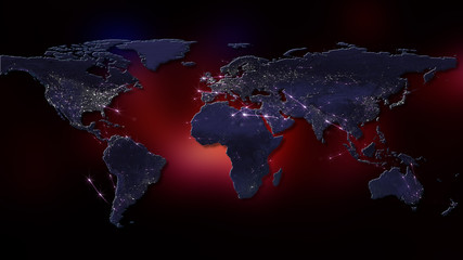 Fototapeta na wymiar 3D rendering of the best concept of the global network, the Internet, global communication, business, traffic flows. Elements of this image furnished by NASA