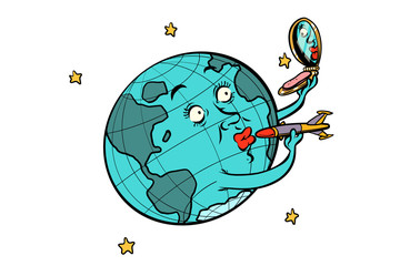 Space and Earth concept isolate on white background