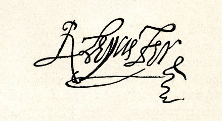 Autograph of Robert Dudley, 1st Earl of Leicester, close friend of Elizabeth I (from Spamers Illustrierte Weltgeschichte, 1894, 5[1], 599)
