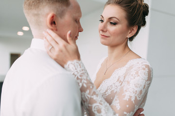 Wedding in the European style in the studio and on the street.Loft style