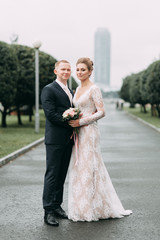 Wedding in the European style in the studio and on the street.Loft style