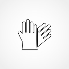 Protective glove. linear icon. Line with Editable stroke