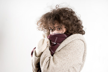 Hispter girl posing in a studio