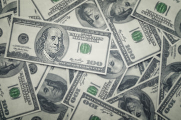US President Benjamin Franklin portrait on one hundred dollar bill