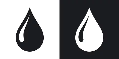 Fotobehang Vector rain drop icon. Two-tone version on black and white background © RealVector
