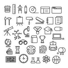 Education Icons Flat design