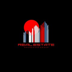 Logo template real estate, apartment, condo, house, rental, business. brand, branding, logotype, company, corporate, identity. Clean, modern and elegant style design