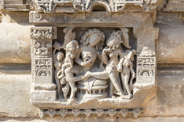 relief on Harshat Mata Temple, Abhaneri, Rajasthan, India