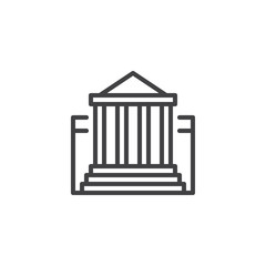 Museum building outline icon. linear style sign for mobile concept and web design. Bank simple line vector icon. Symbol, logo illustration. Pixel perfect vector graphics