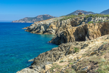 Fototapeta na wymiar Felsenküste bei Galéria auf der Insel Korsika