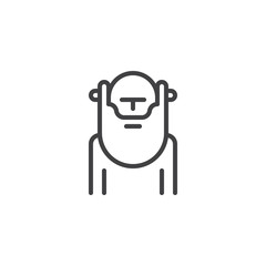 Wiseman with beard outline icon. linear style sign for mobile concept and web design. Wisdom person simple line vector icon. Symbol, logo illustration. Pixel perfect vector graphics