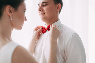 Wedding in the European style in the studio and on the street.Studio in Scandinavian style