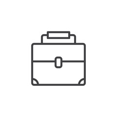 Briefcase outline icon. linear style sign for mobile concept and web design. Suitcase simple line vector icon. Symbol, logo illustration. Pixel perfect vector graphics