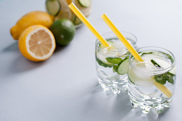 refreshing toning vitamin drink with cucumber