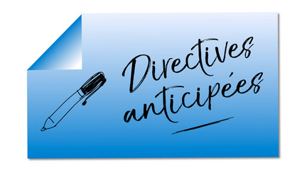 directives anticipées mémo bleu illustré autocollant