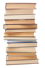 Stack of books isolated on white background