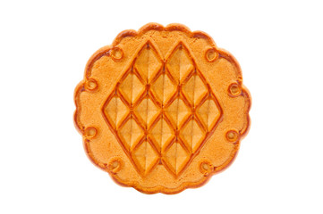 Round biscuit closeup isolated on white background